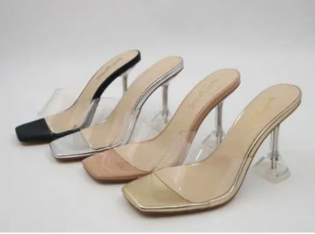 "Courtney" Clear Black Heels