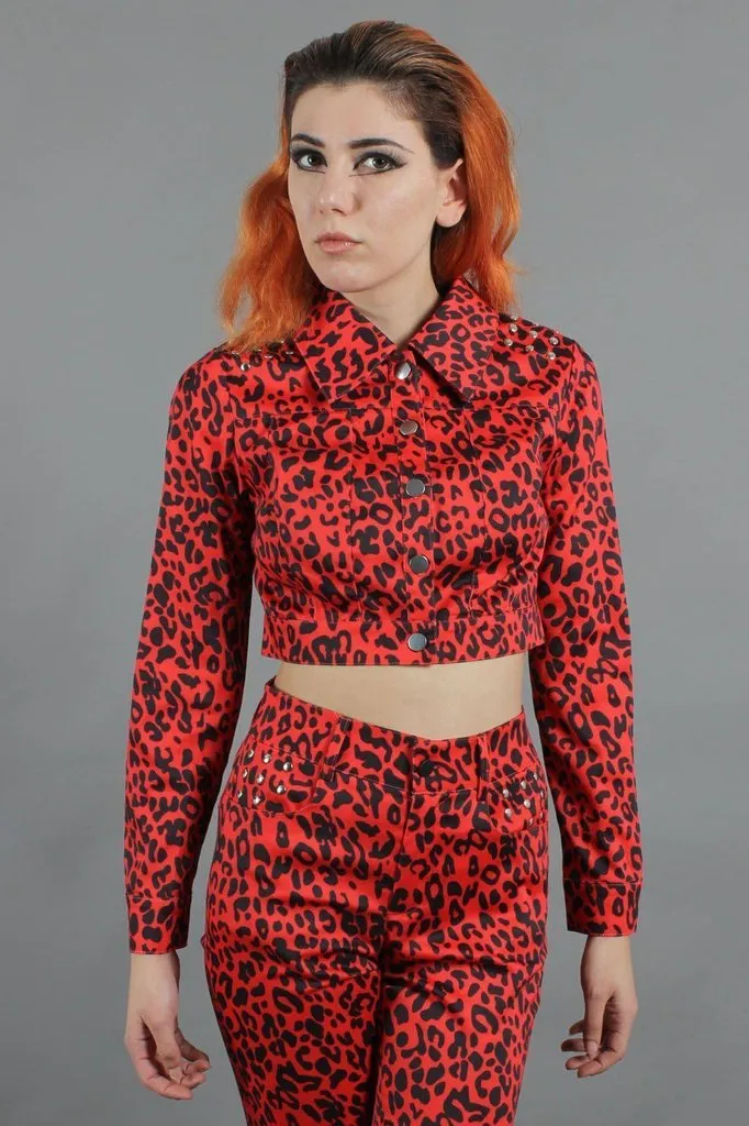 Red Leopard Print Jacket