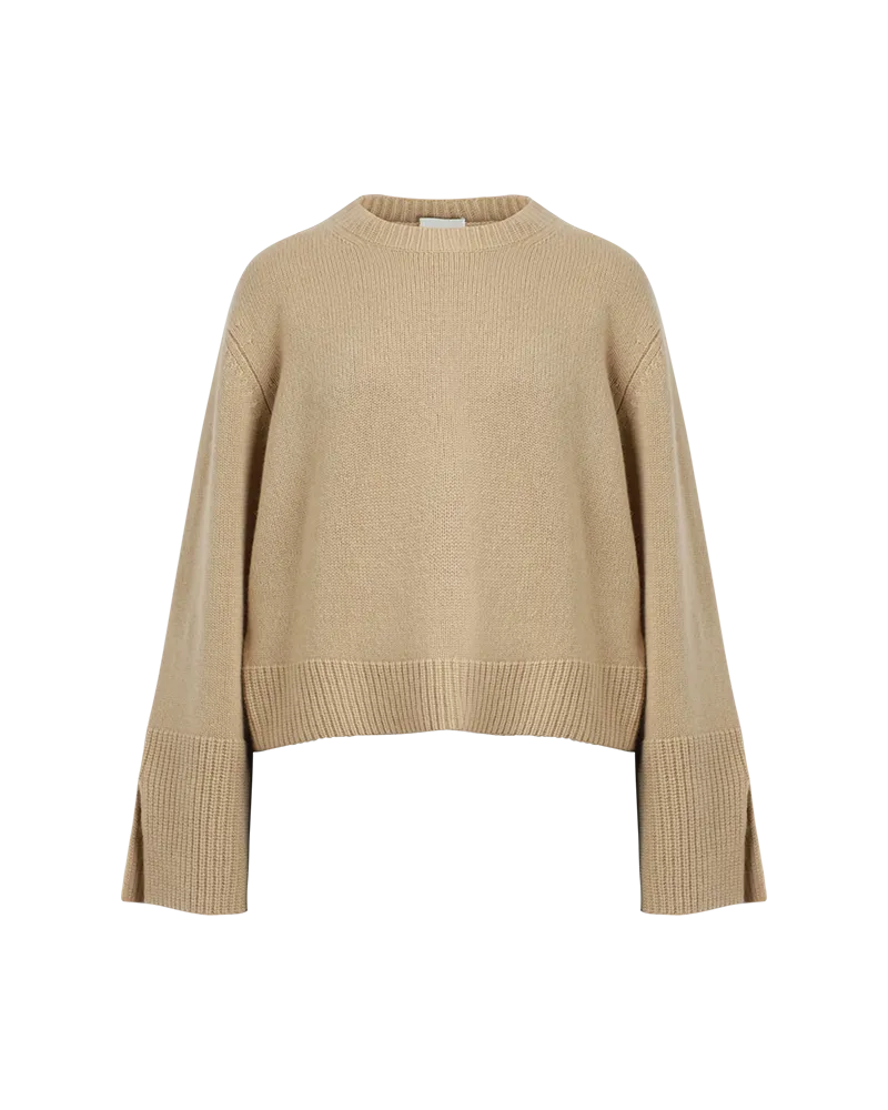 Round Neck Split Cuff Jumper