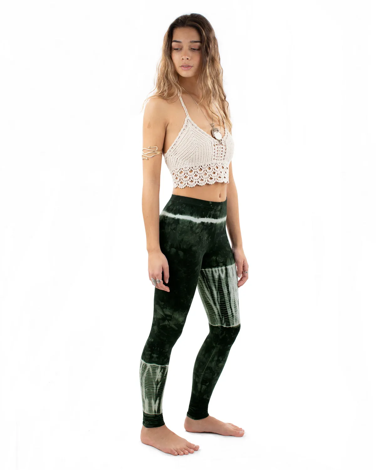 Tie Dye Leggings Green
