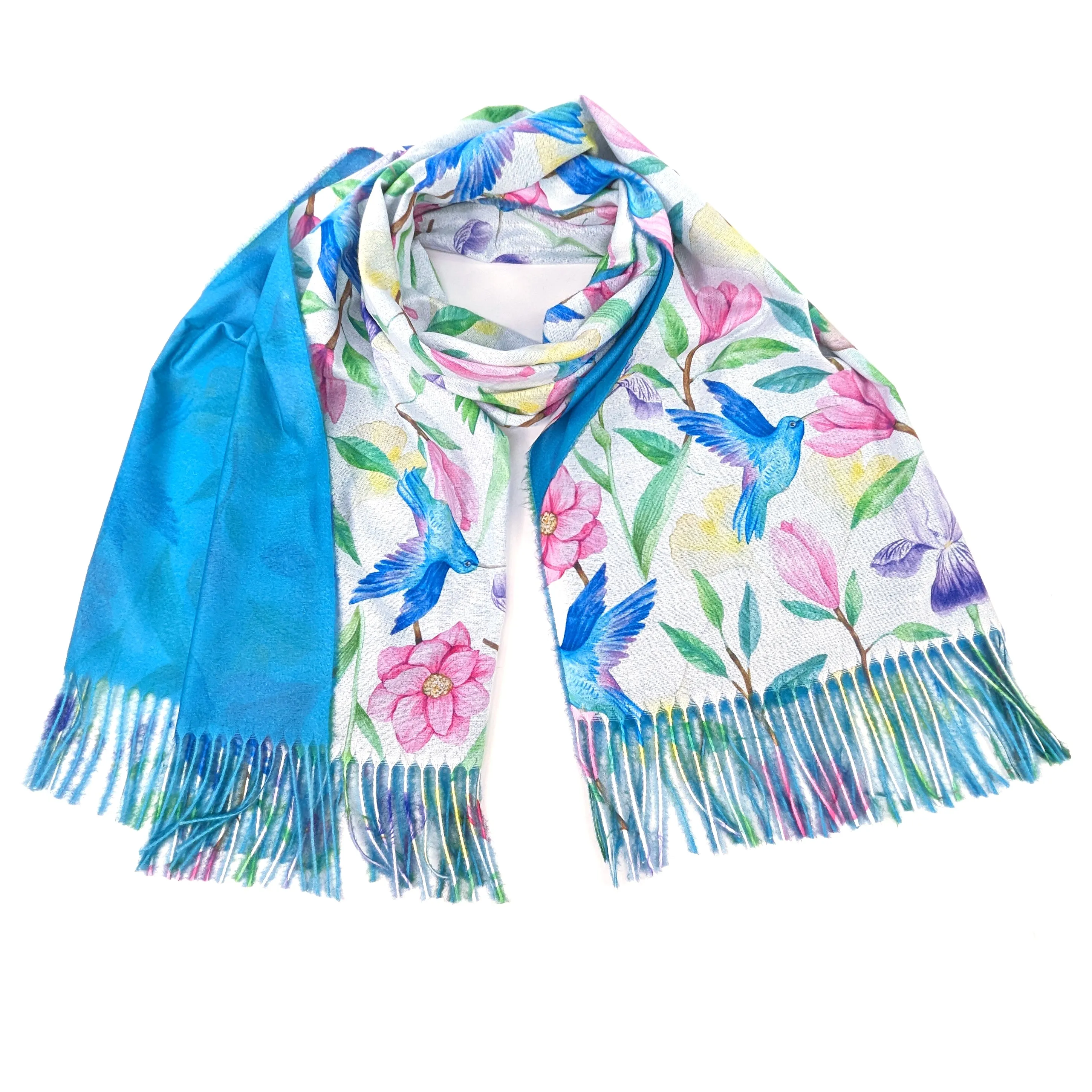 Tropical Hummingbird Pashmina Style Scarf - (70x180cm)