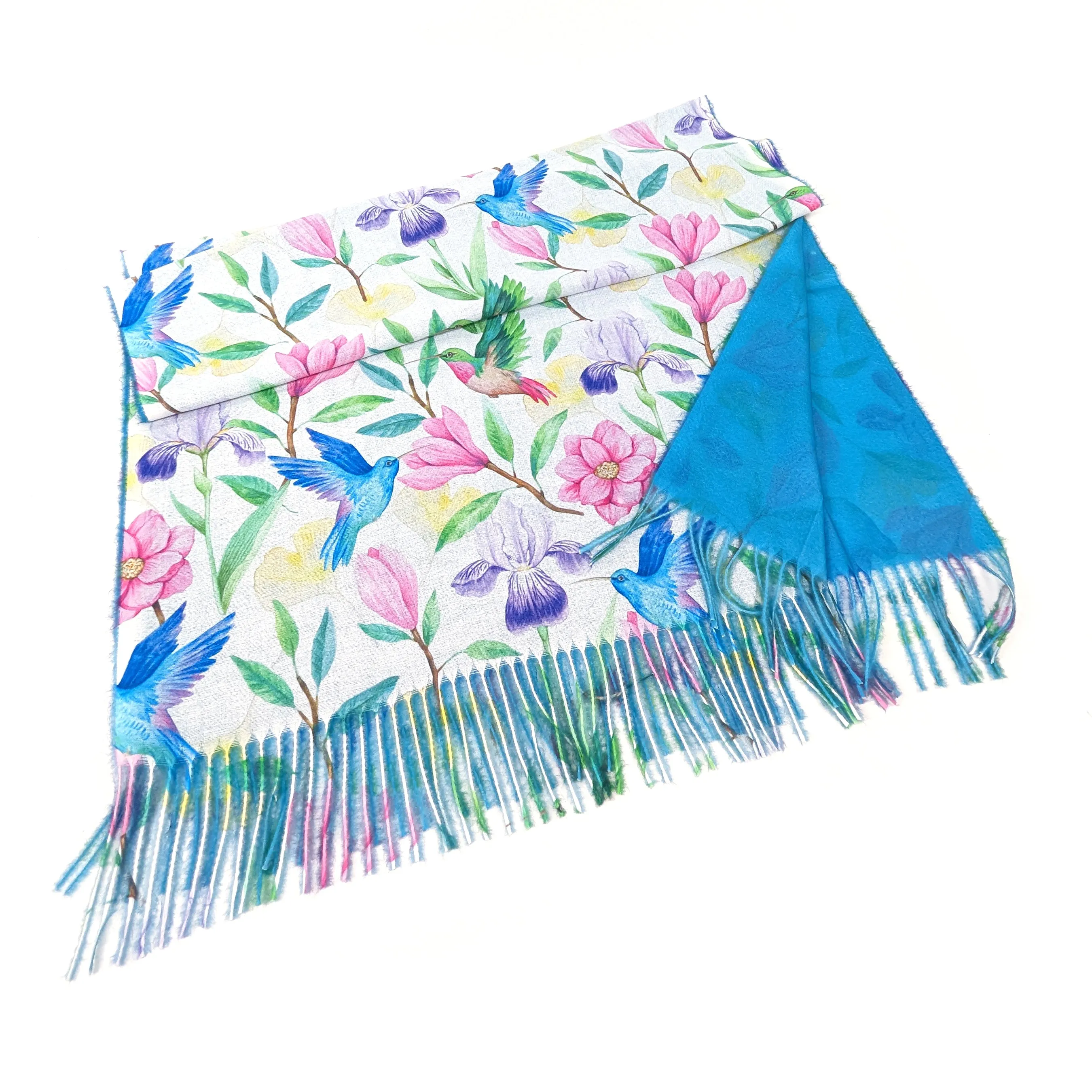 Tropical Hummingbird Pashmina Style Scarf - (70x180cm)