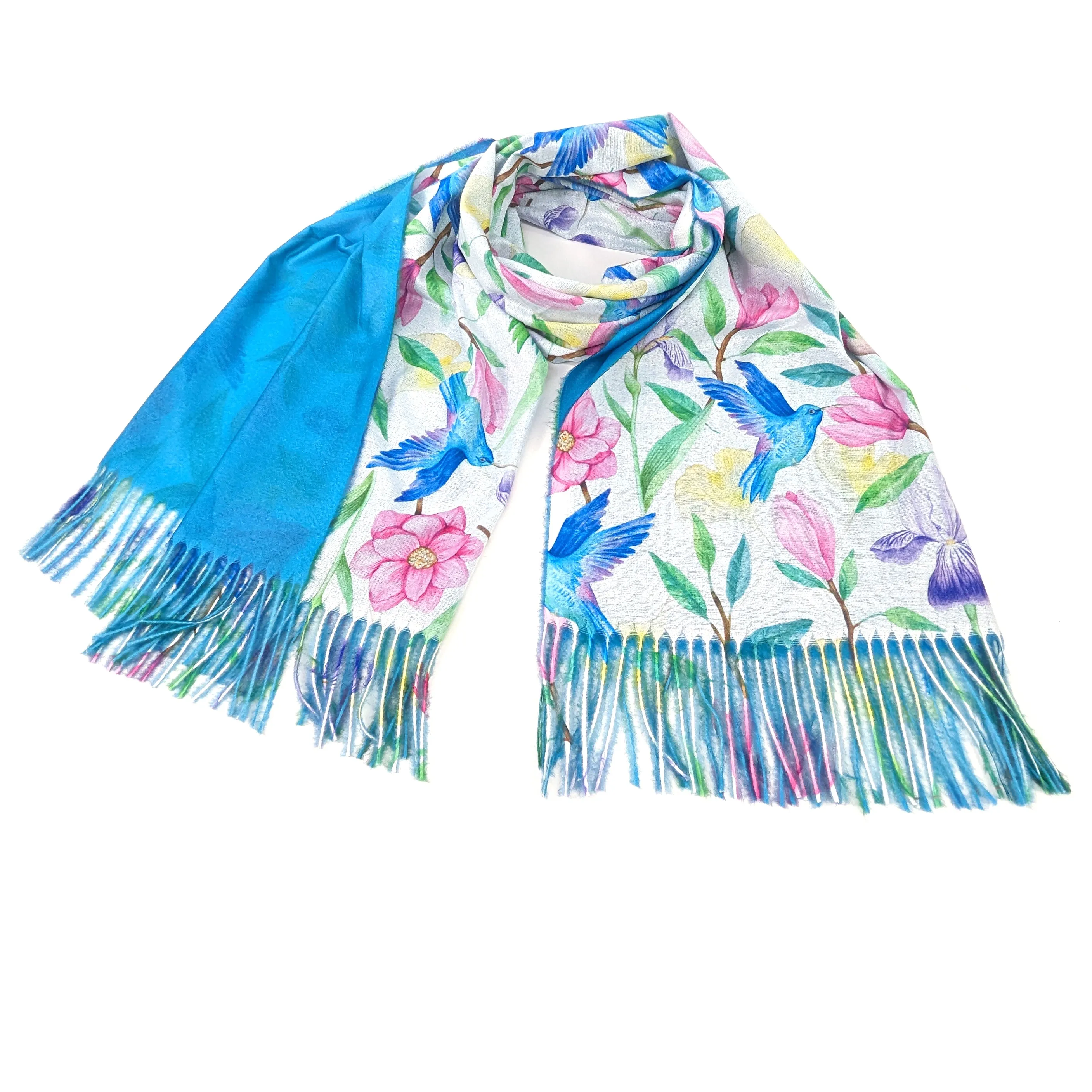 Tropical Hummingbird Pashmina Style Scarf - (70x180cm)