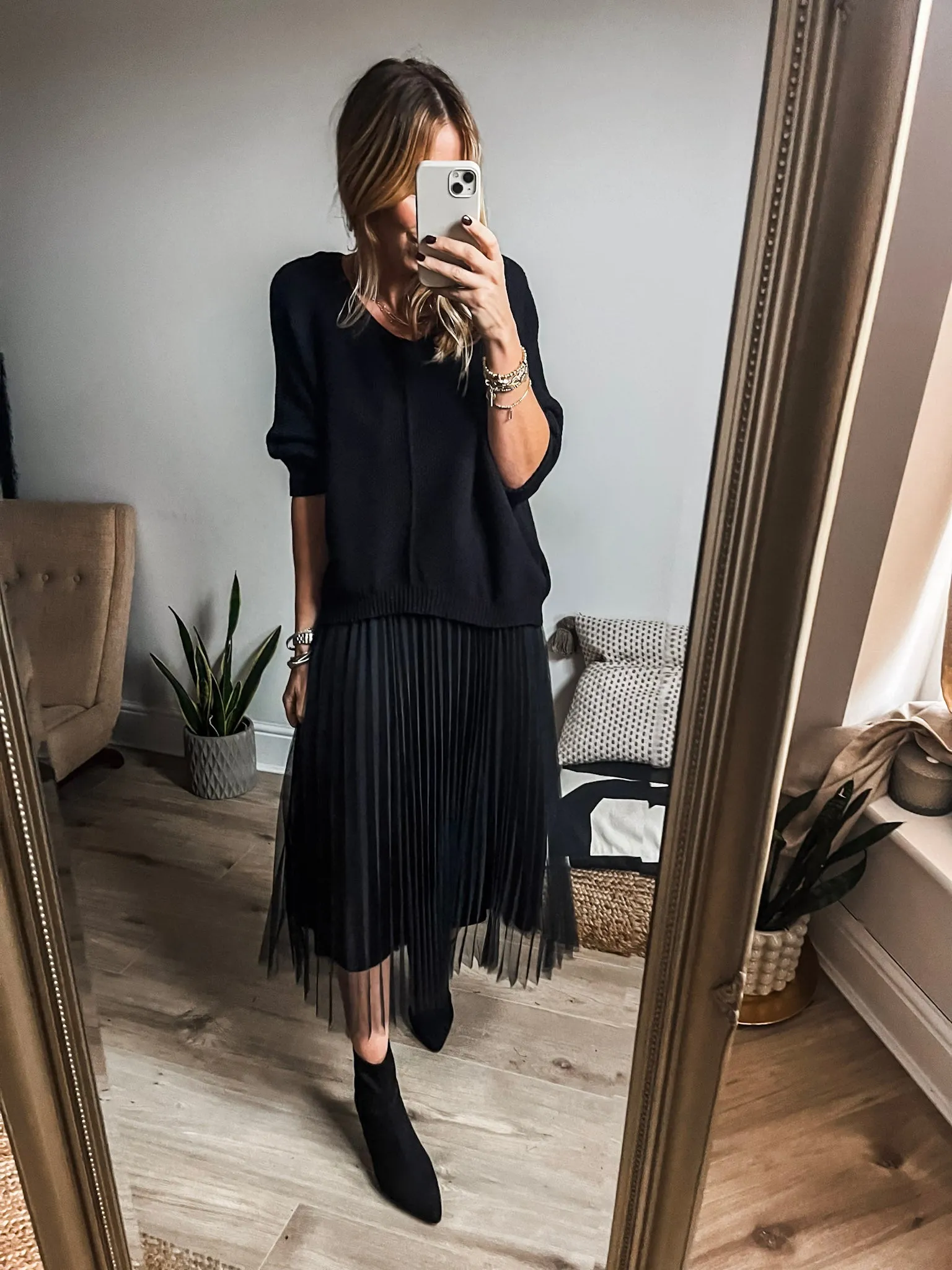 Two-Piece Pleated Jumper Dress