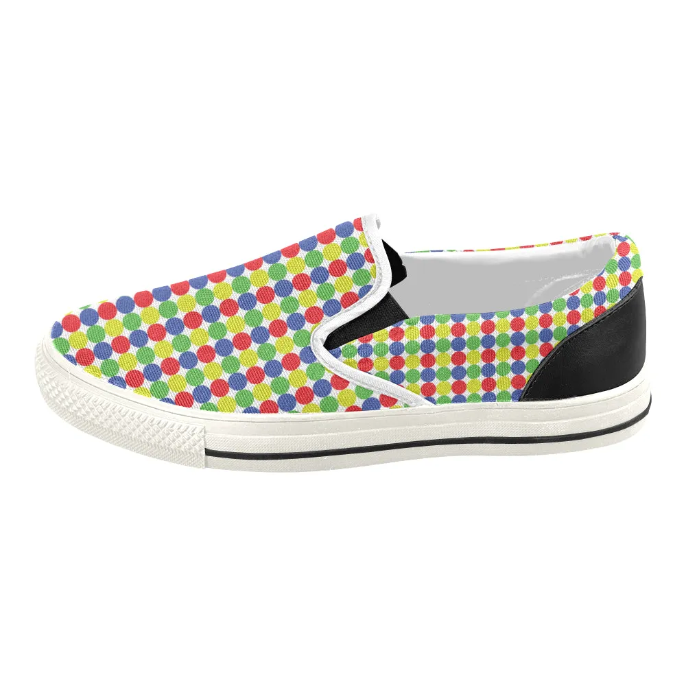 Women's Polka Dots Print Slip-on Canvas Shoes