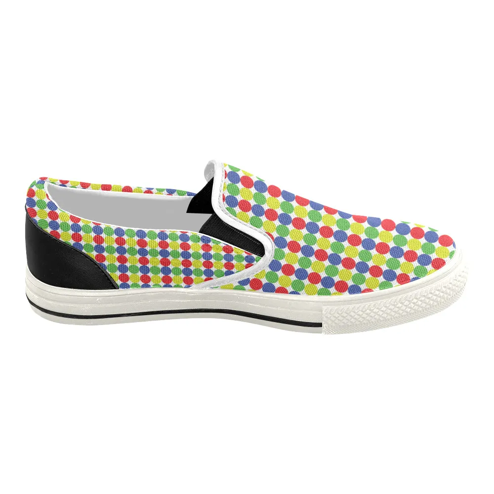 Women's Polka Dots Print Slip-on Canvas Shoes