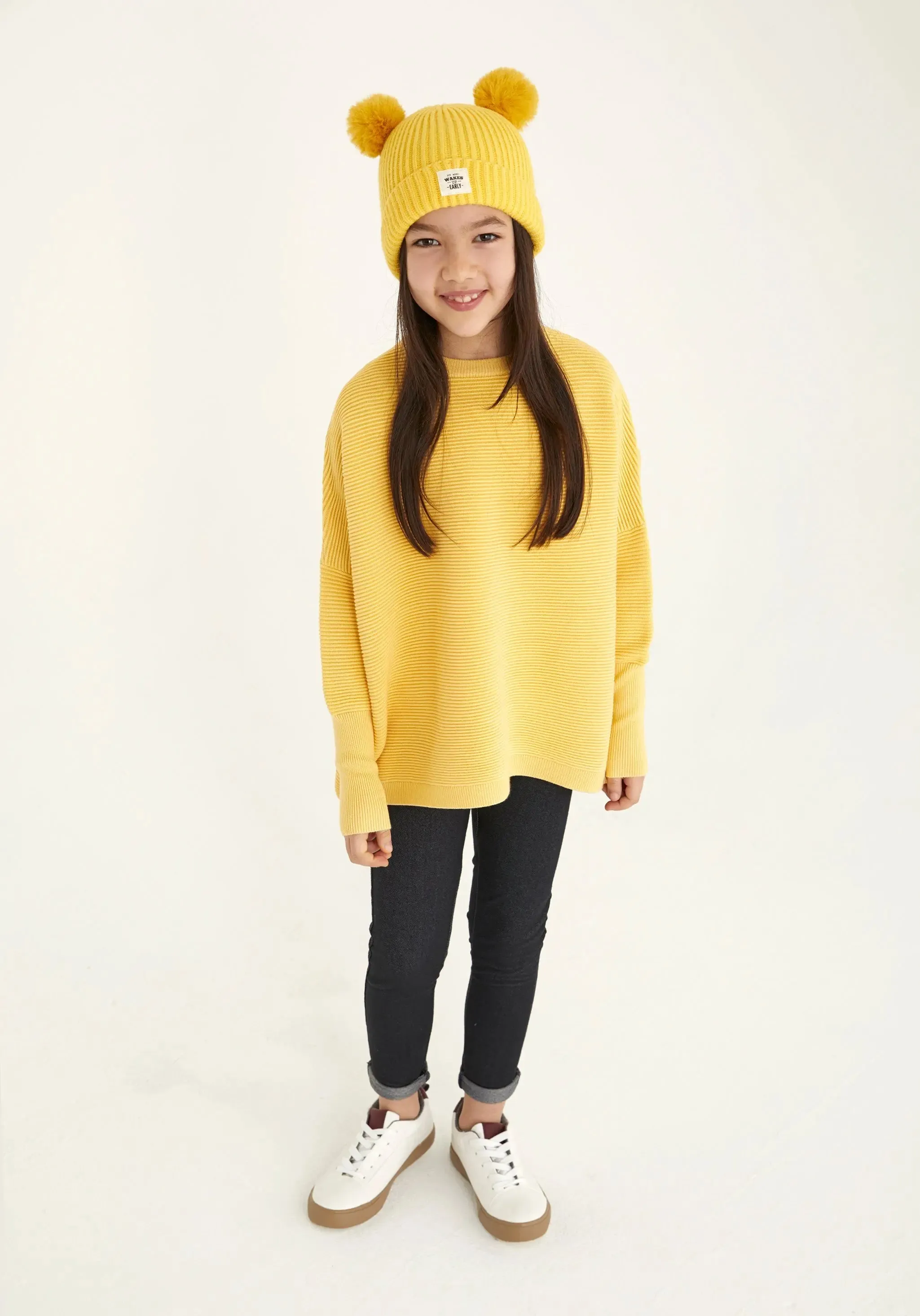 Yellow Paisie Kids Ribbed Jumper