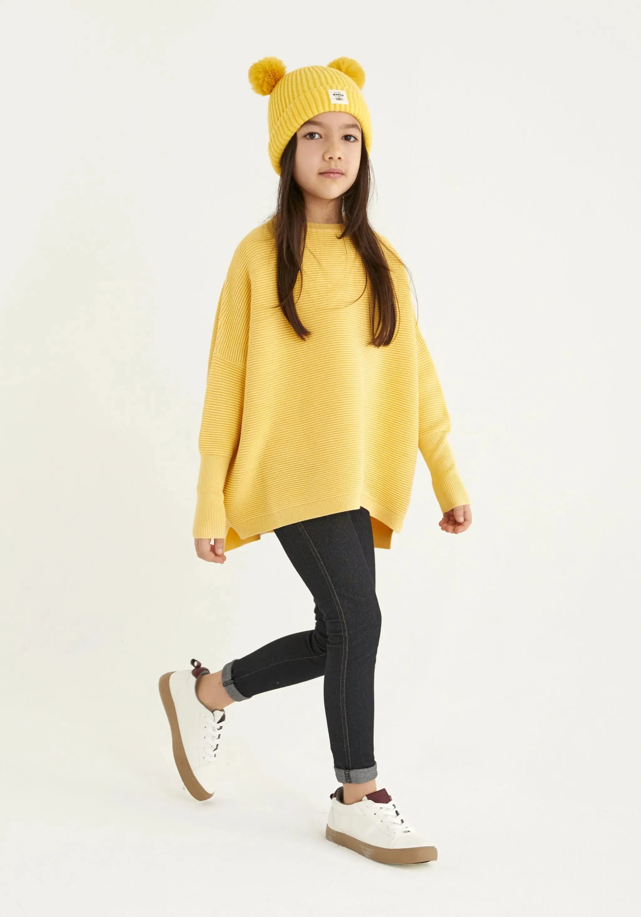 Yellow Paisie Kids Ribbed Jumper